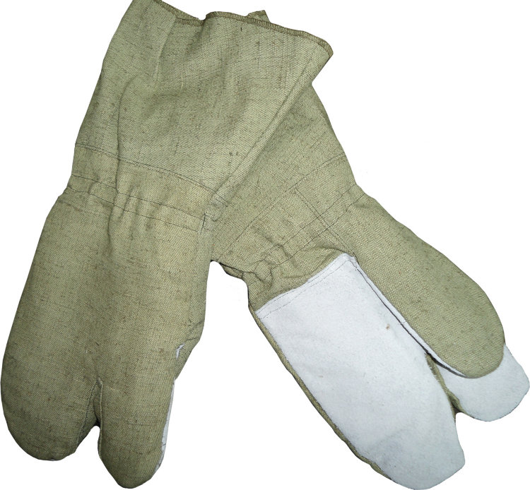 Перчатки трехпалые с манжетой (СЗРП) ГОСТ Р 53264-2009 мод. 050, ткань "ТТОС" арт.5632, горчичный цв