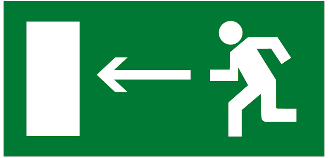 Знак  100*200мм пленка фотолюм,  Направление к эвакуационному выходу налево,  ГОСТ 12.4.026-2015
