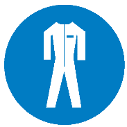 Знак  150*150мм, пленка, Работать в защитной одежде,  ГОСТ Р 12.4.026-2015